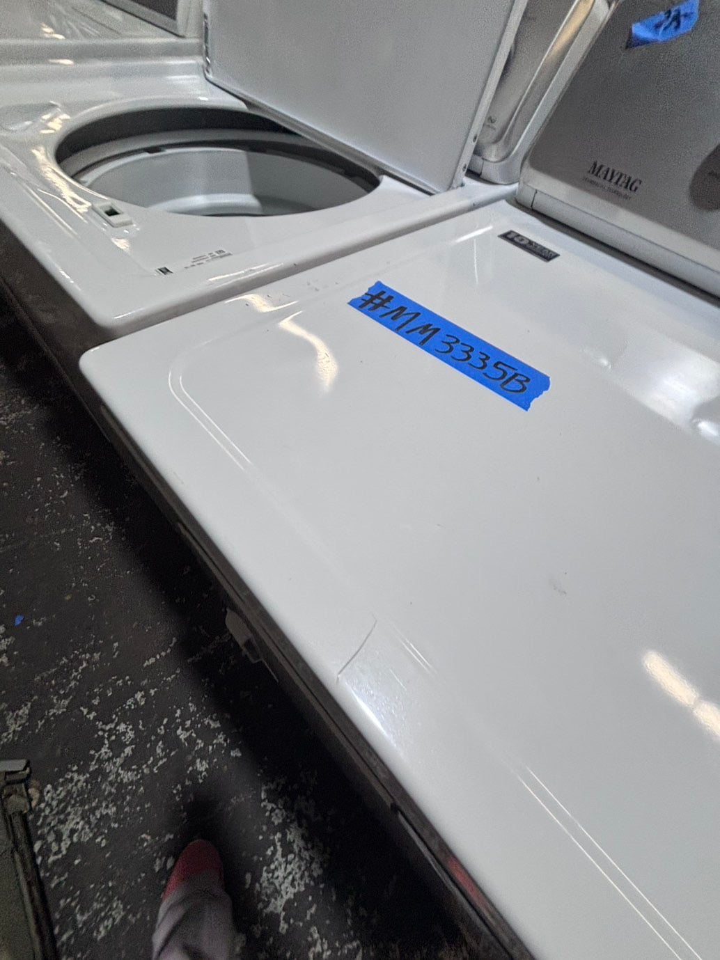 >*maytag  top load washer large capacity with removable agitator  & electric dryer 220v  set top load side by side #AAT3YB