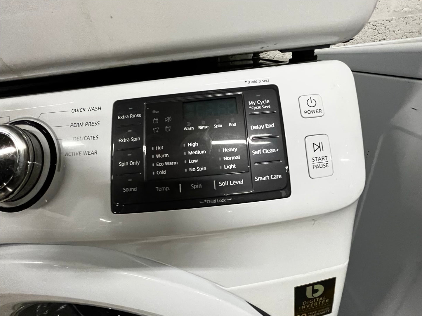 • Samsung  washer 4.5 cu ft & dryer 7.5 cu ft set electric 220v front load stackable or side by side - sensor dry He in white  #WD3946TB