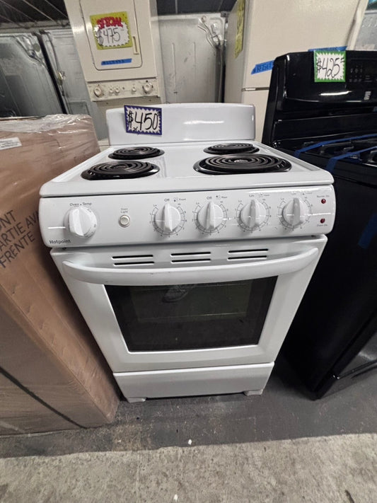 >20” Top coil white electric stove with broil 20” #EF426B