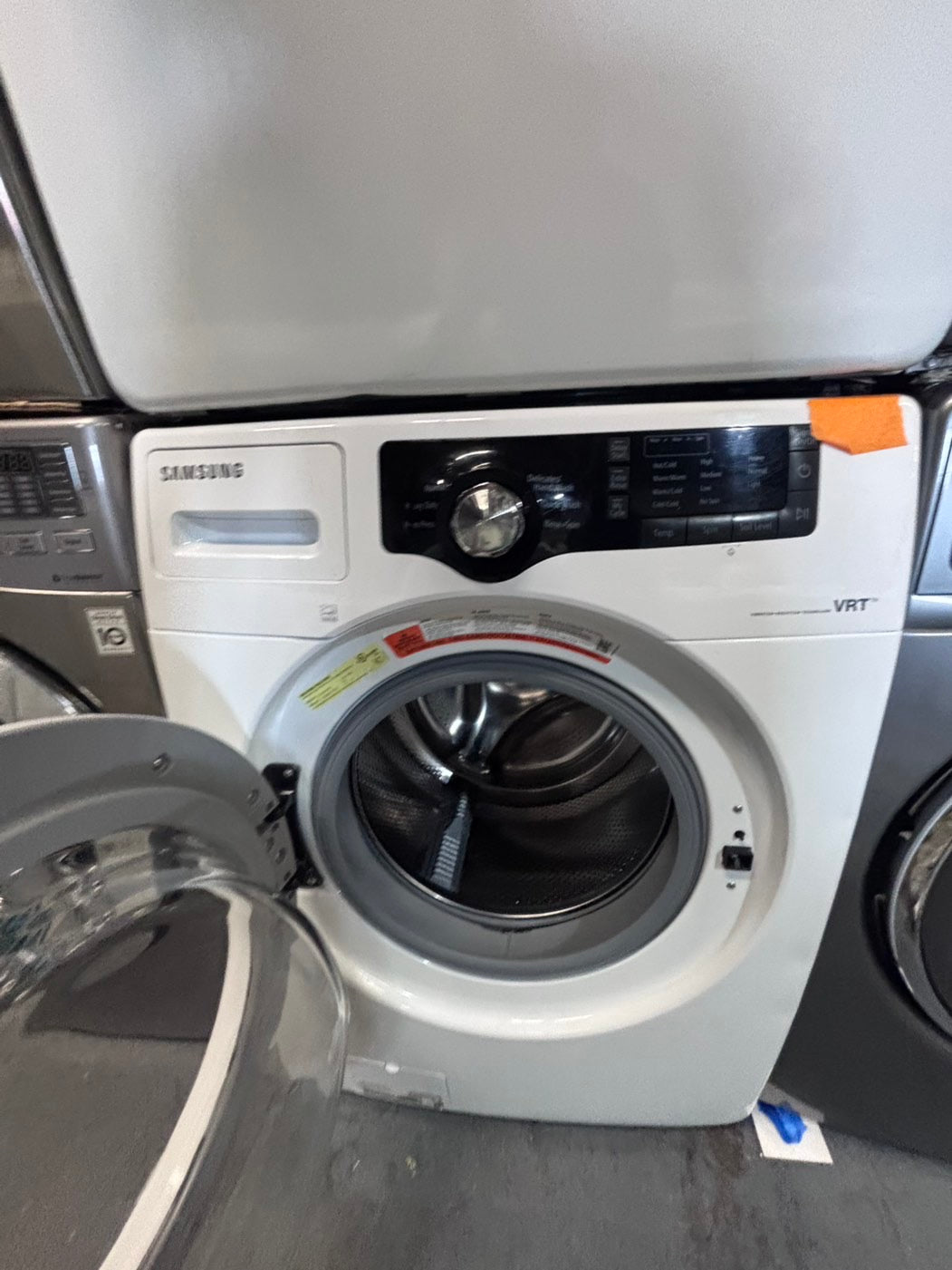 }sale🔥🔥Samsung steam washer 4.5 cu ft & dryer 7.5 cu ft set working 💯 electric  220v front load stackable or side by side - sensor dry white color ,used refurbished   #WS25QSET