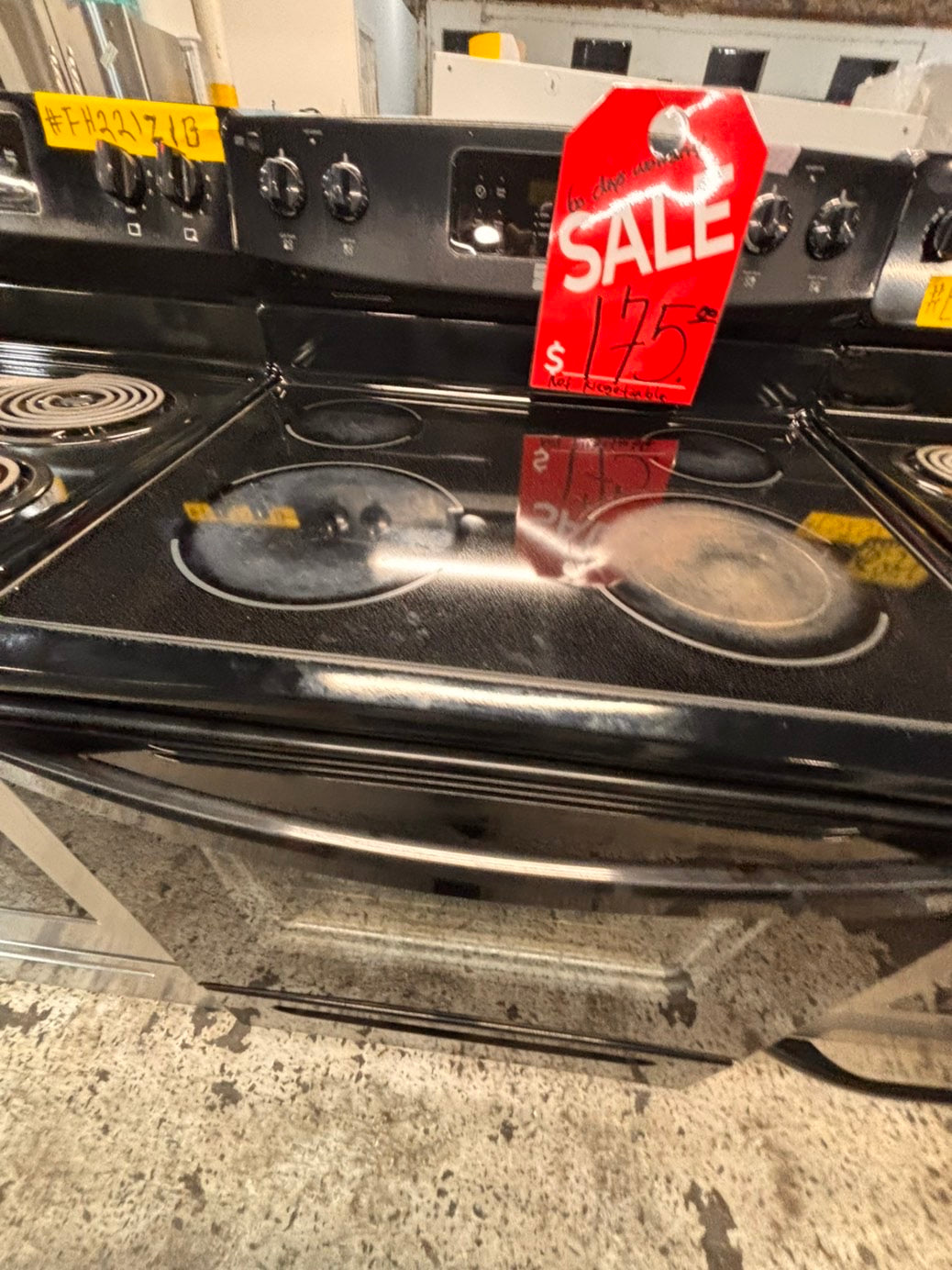 >*special🔥kenmore black top electric stove glass top  220v bake /Broil 4 burner used-Refurbished  great condition 30" #FLKF55B