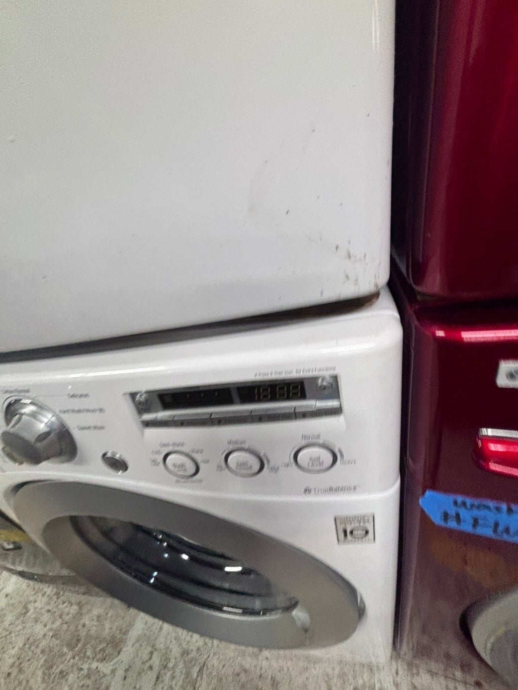 >*LG washer & dryer set electric 220v front load stackable or side by side - sensor dry in white #WLS11D6B