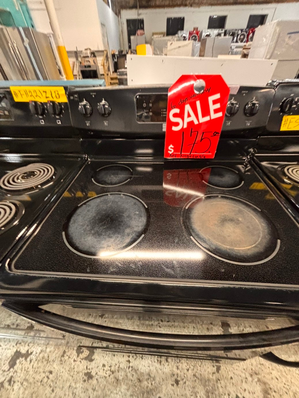 >*special🔥kenmore black top electric stove glass top  220v bake /Broil 4 burner used-Refurbished  great condition 30" #FLKF55B