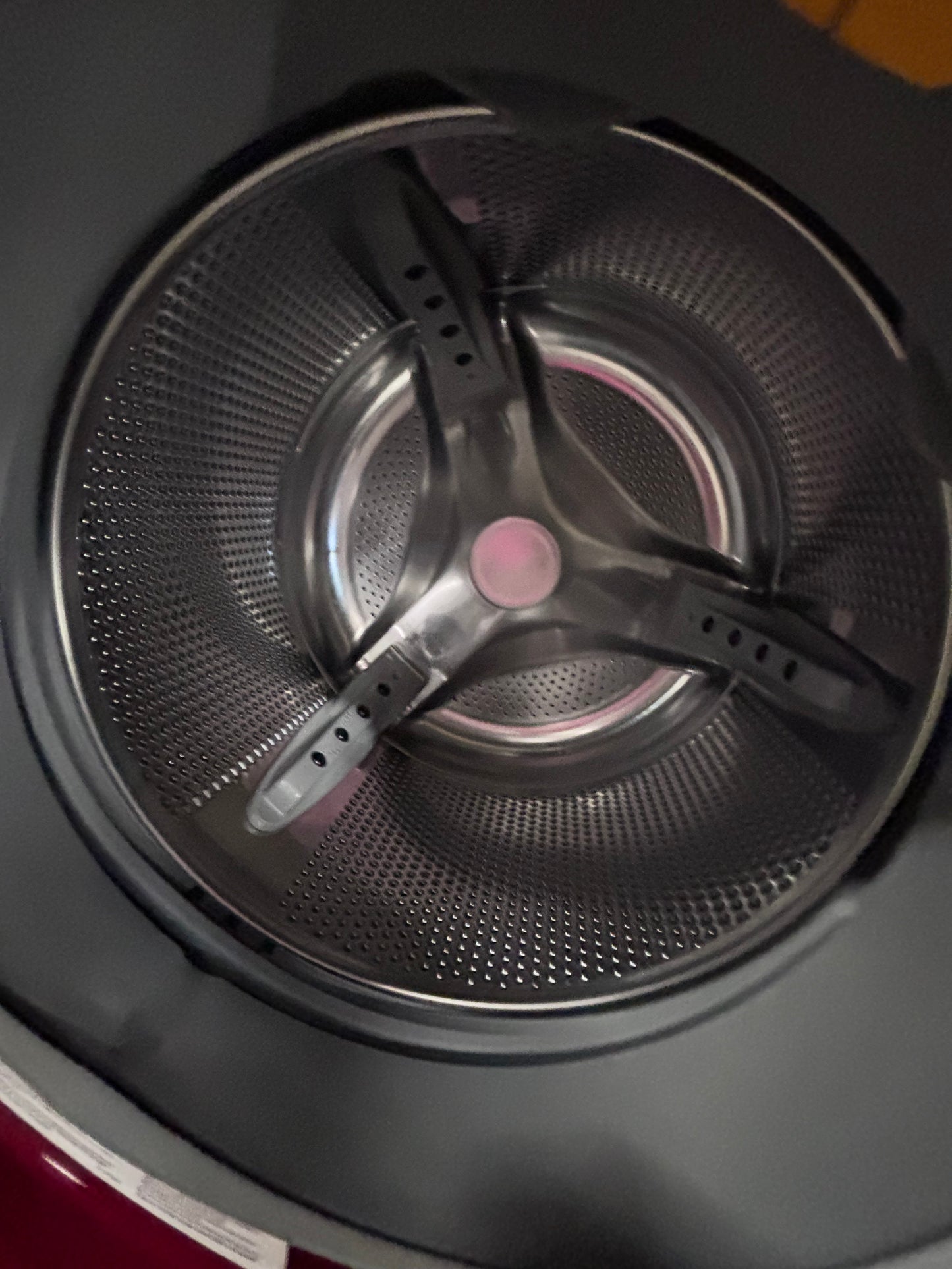 >LG washer & dryer steam set electric 220v front load stackable or side by side - sensor dry in red  #WDRR5D6B