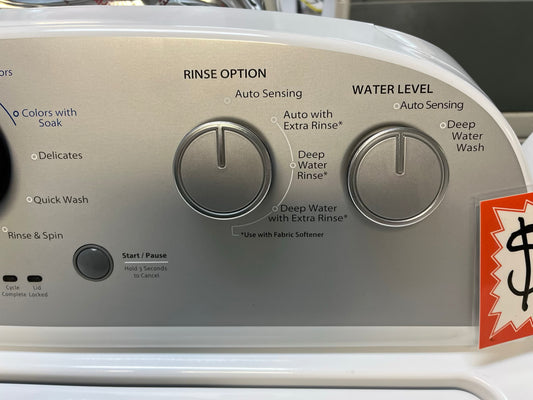 - Whirlpool top load washing machine 4.0 cu ft stainless steel drum w/agitator & side x side electric 220v dryer in white 29" #ED500PB-TR