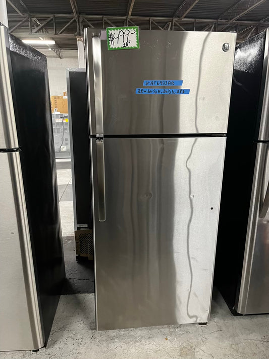 • GE  top freezer refrigerator stainless steel 30” used - refurbished #RF6933AB