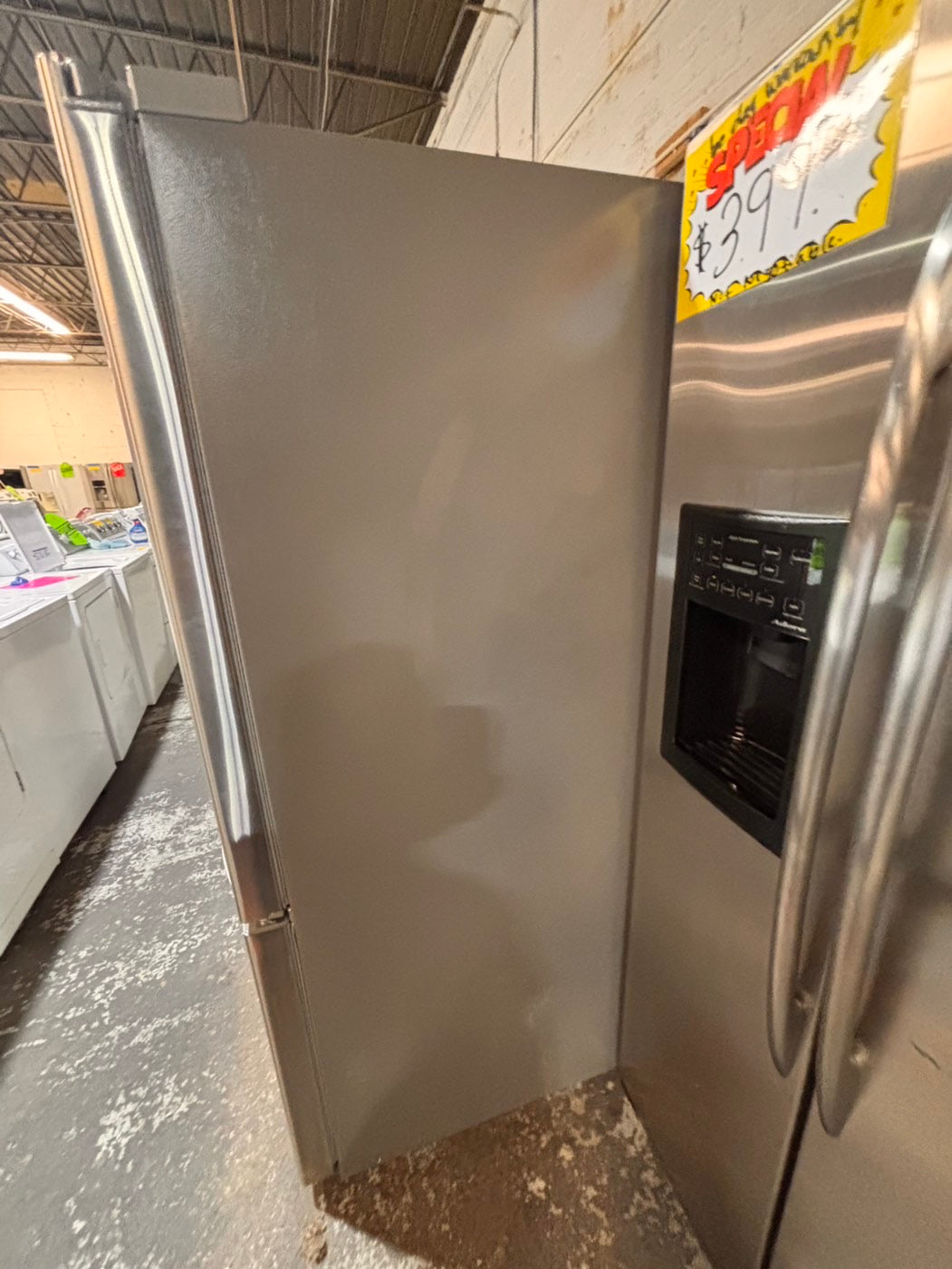 >*LG 33”wide 33” doors French door Refrigerator 33w x 69h x29 1/2depth. /stainless steel w/ ice water dispenser 33" #RLGH38B
