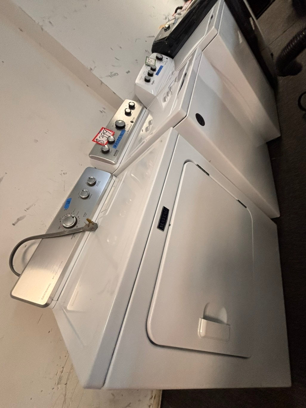 >maytag top load dryer side by side electric 220v large capacity & top load washing machine stainless steel drum with agitator used-Refurbished
#ASD5BLSET