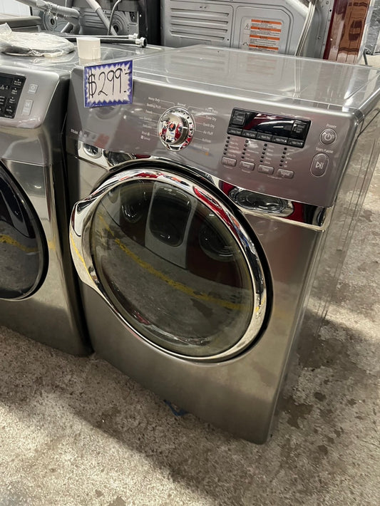 =Samsung Sensor dry steam electric 220v dryer front load stainless steel drum 7.5cu.ft. large capacity  27" silver #EDL287B