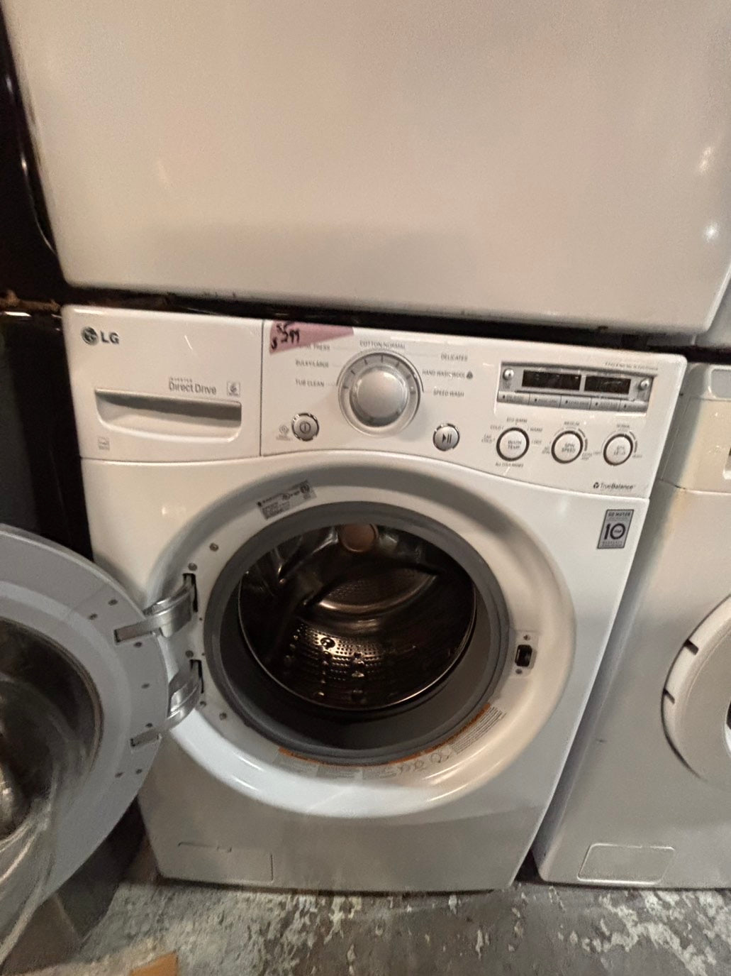 >* special🎉LG washer & dryer set electric 220v front load stackable or side by side - sensor dry in white  #WQ575SET