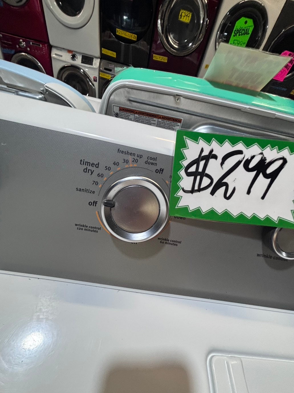 }maytag 29” extra large capacity side x side large capacity electric 220v dryer  in white 29”Refurbished #KDH681B