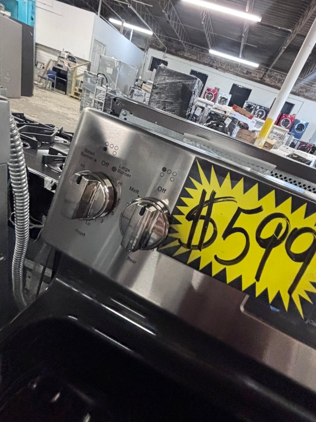 >*GE glass top double oven convection electric range 220v 5 burner stainless steel warm zone bake broil Refurbished fast boil 30" #GEGT16B