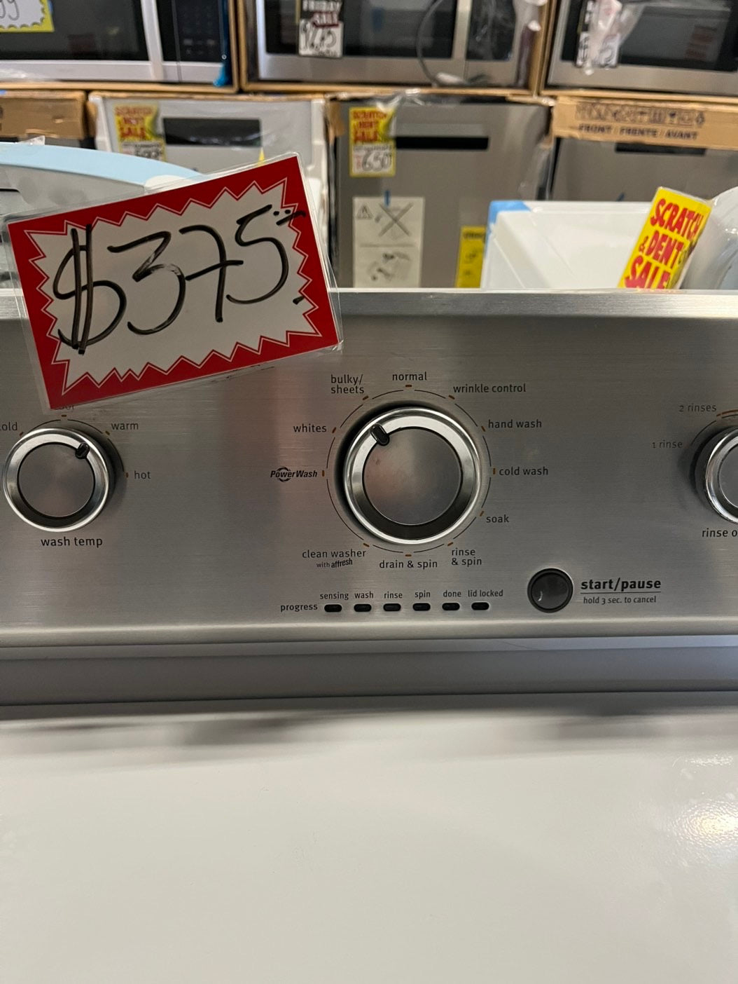 🎁Maytag 4.5 cu. ft. High-Efficiency Top load washing machine white w agitator  Stainless steel Drum 27" Refurbished-used #WMAG10B