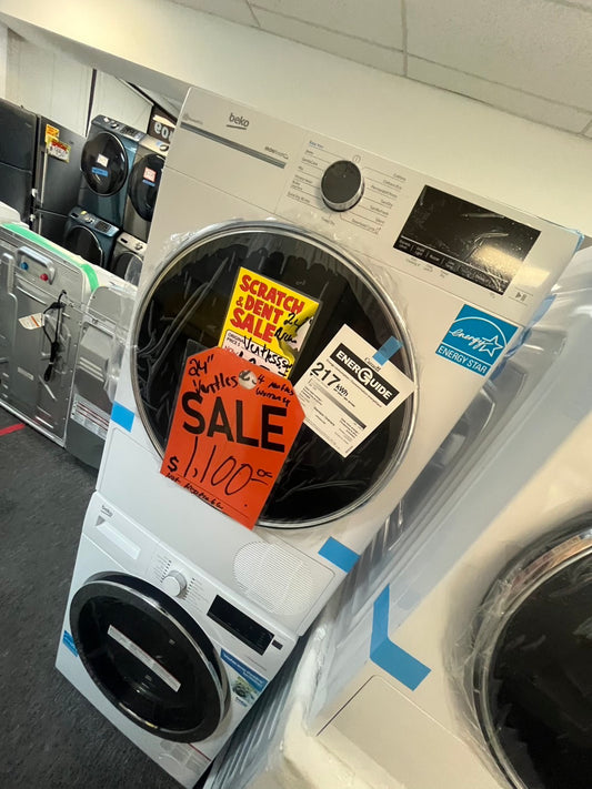 💥Flash sale💥= Open Box scratch and dent 📦 BEKO 24” in front load electric 220v ventless washer & dryer set front load stackable #WDV24BL