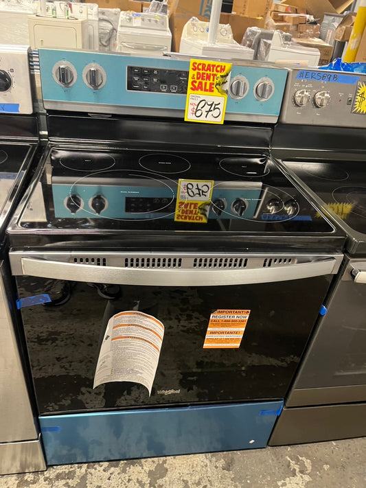 🎁open box New scratch&Dent 30 in. WFE550S0LZ Whirlpool 30" Electric Range with 5 Elements and 5 in 1 Air Fry - Fingerprint Resistant Stainless Steel 30” #WHP21B