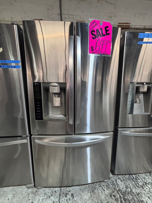 >special price 🙌LG 36” French Door Refrigerator  with ice maker & water dispenser ,used-refurbished #FDL50PSB
