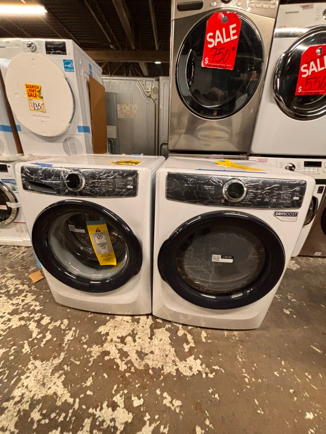 >*Electrolux front load washer& dryer set large capacity energy start , steam   new scratch and dent #FDD55XB