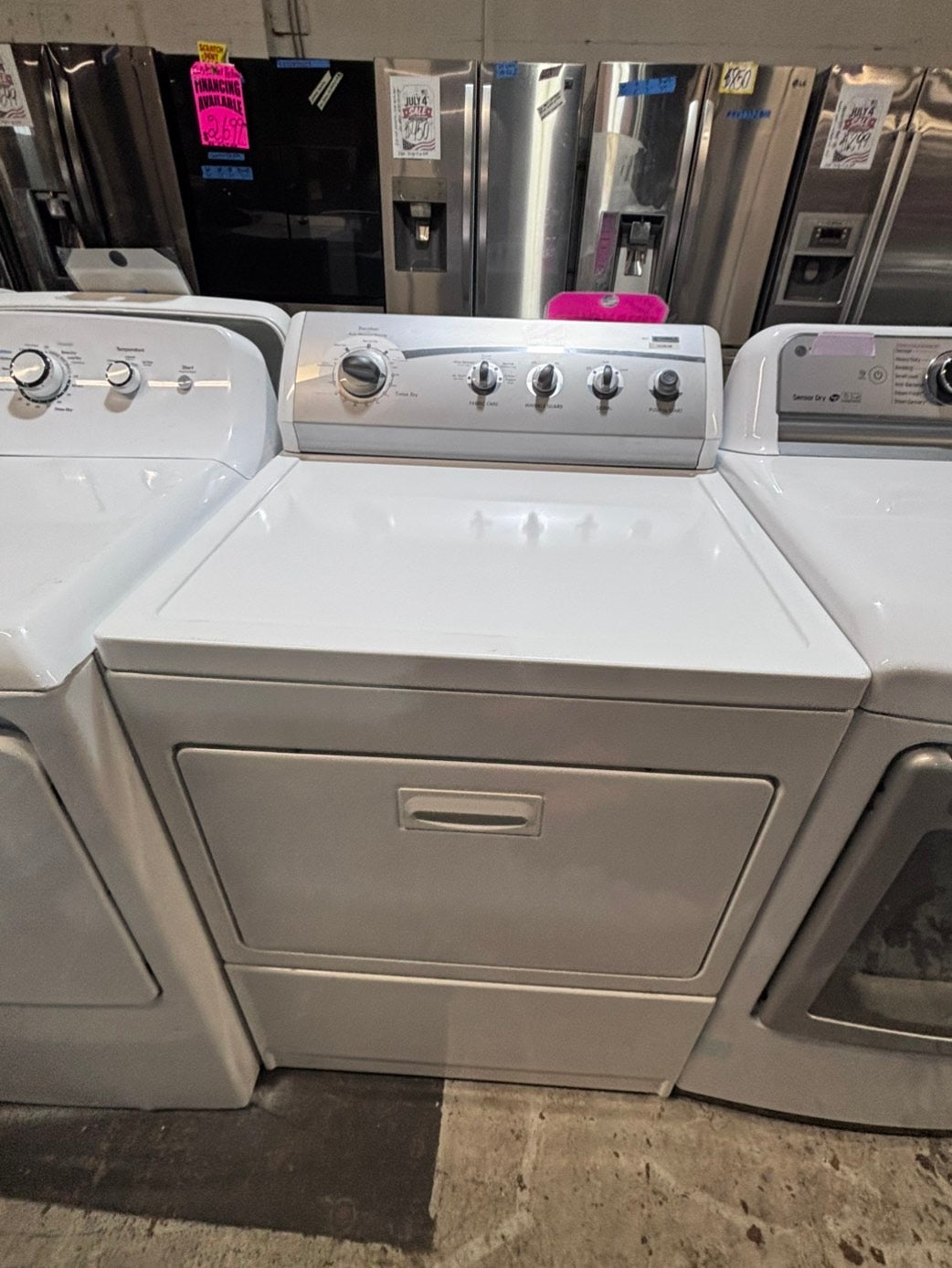 >*Kenmore  side x side large capacity electric 220v dryer  in white 27” Refurbished #EKD191B
