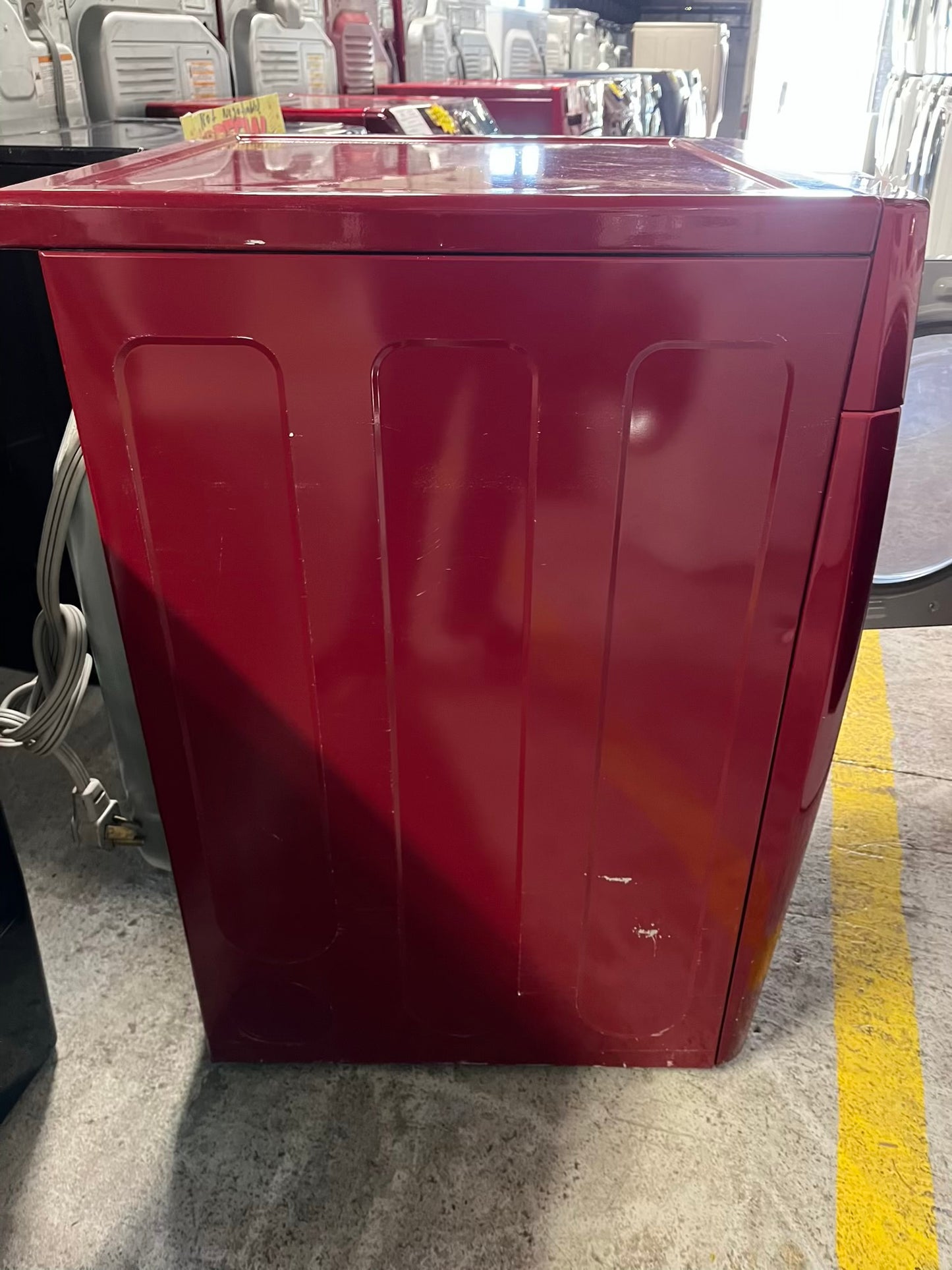 Kenmore Elite front load stackable electric 220v dryer stainless steel dream w/steam cycle in red 27" #ED402SB