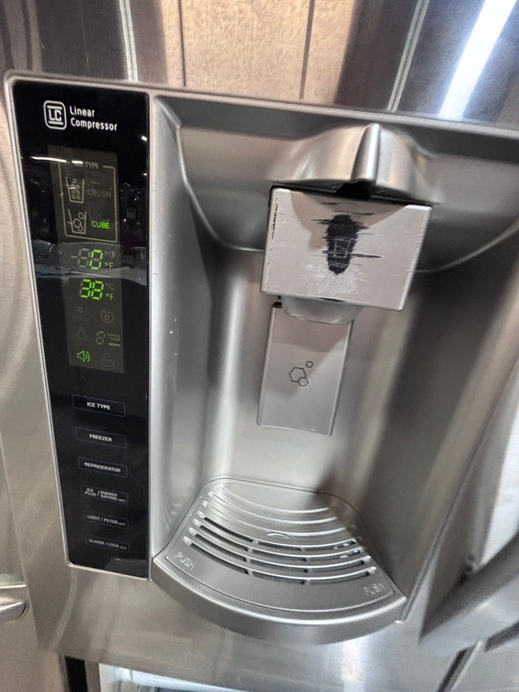 >* special 🔥used-Refurbished LG 36”w x69h x 29 depth refrigerator stainless steel w/ice & water dispenser 36 “ #LGDF74B