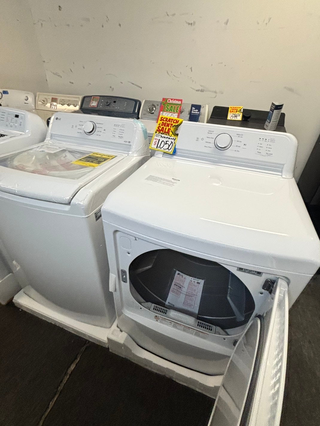 *Open box 📦 New S/d New LG Top load washer Stainless steel Drum 4.1 Cu.Ft And Electric dryer large capacity set 27” wide dark gray #WDLM41L