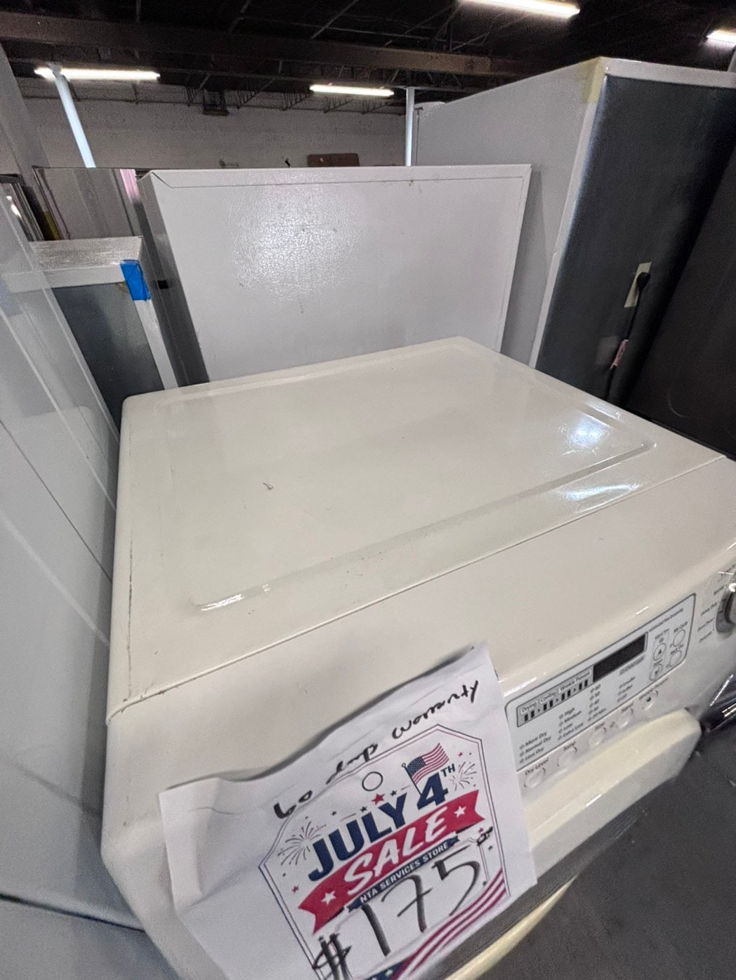 >-*July 4th sale 🇺🇸 Samsung   Dryer electric 220v in front load w/pedestal extra storage large capacity 27" used-refurbished #ESSGE6XB