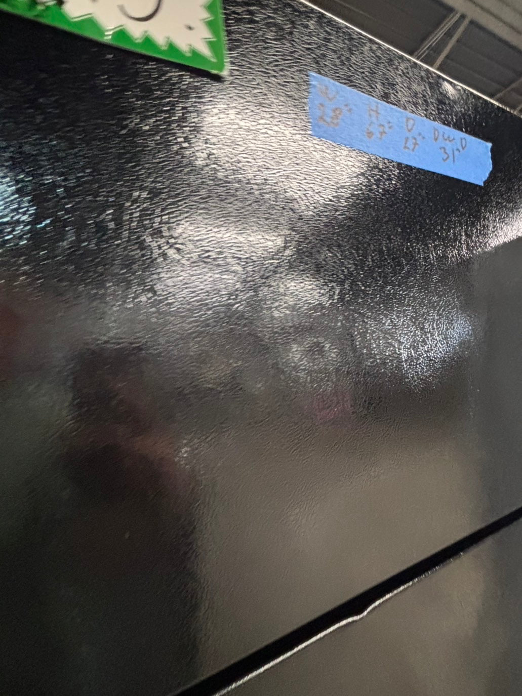 >*28” x 67”H GE  top freezer fridge black   used-refurbished #FGTR67WB