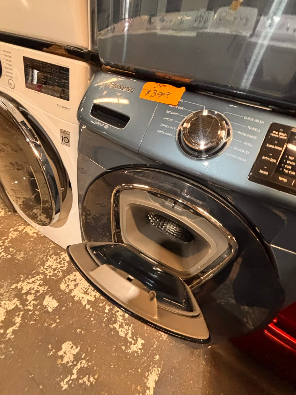 } samsung washer & dryer set electric 220v front load stackable or side by side working 💯  with warranty - sensor dry in sky blue   #ALSKP7ET