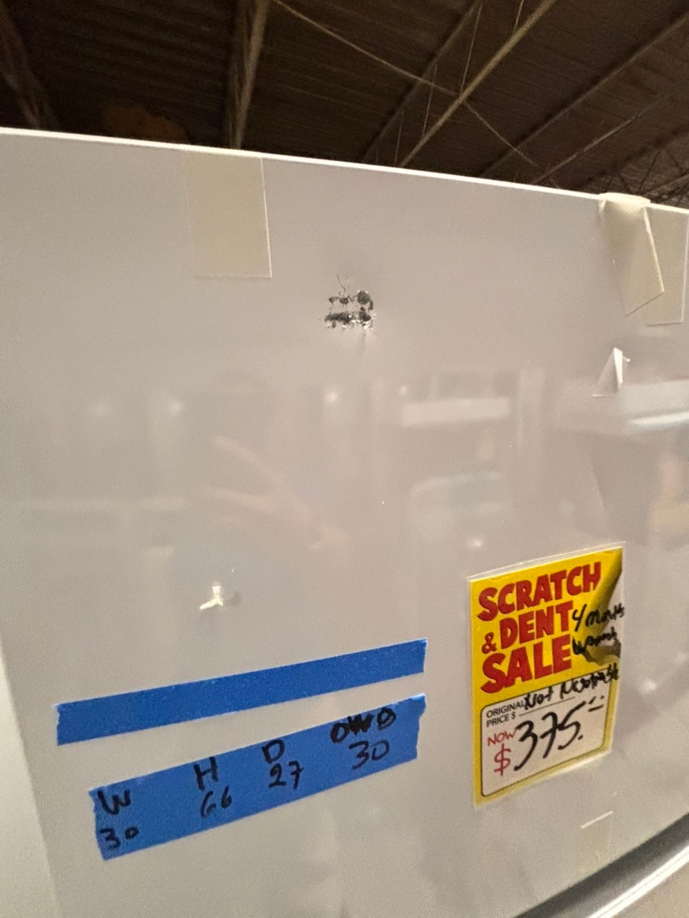 >Open box 📦 New scratch & dent Frigidaire 30” in. Top Freezer Refrigerator in white color  #RSD55B