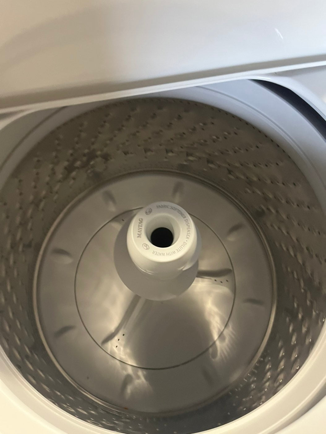 🎁Maytag 4.5 cu. ft. High-Efficiency Top load washing machine white w agitator  Stainless steel Drum 27" Refurbished-used #WMAG10B