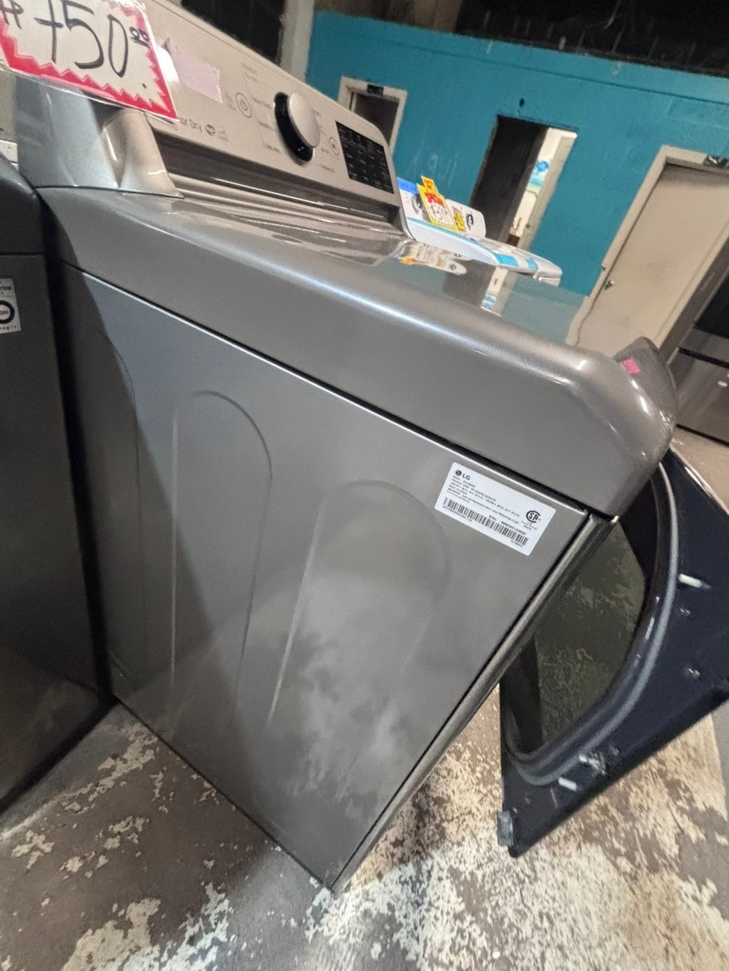 >> LG gray top top load washer large capacity & dryer set electric 220v side x side top load stainless steel drum gray color used-refurbished #WTL1TYB