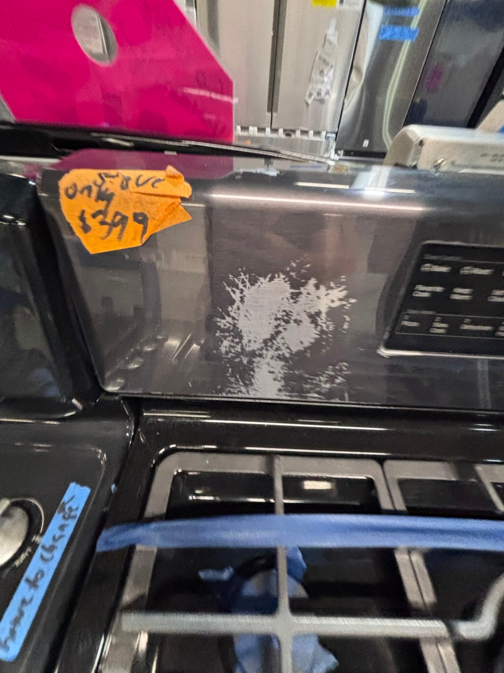 }sale🎈🔥samsung Gas range 5 burner convection oven bake ,broil Hi/Lo self clean in black stainless steel working 💯 with warranty ,used-Refurbished 30” #SB2216B