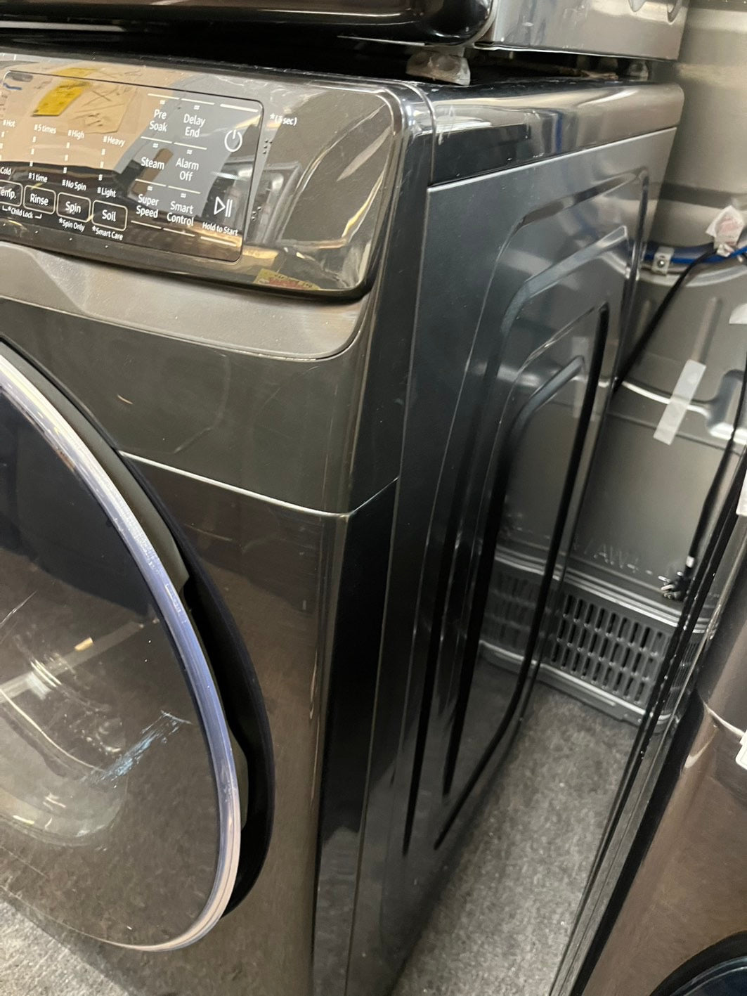 =Samsung 4.5 Cu. Ft. Stackable Front Load Washer in Black Steel with Steam cycles and super speed Steam refurbished  #LFW79BL