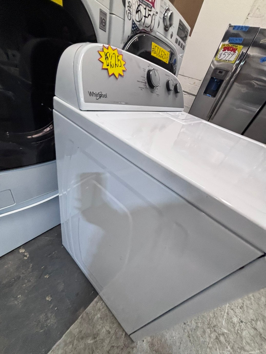 >*whirlpool side x side large capacity electric 220v dryer  in white 27” Refurbished #ED861B