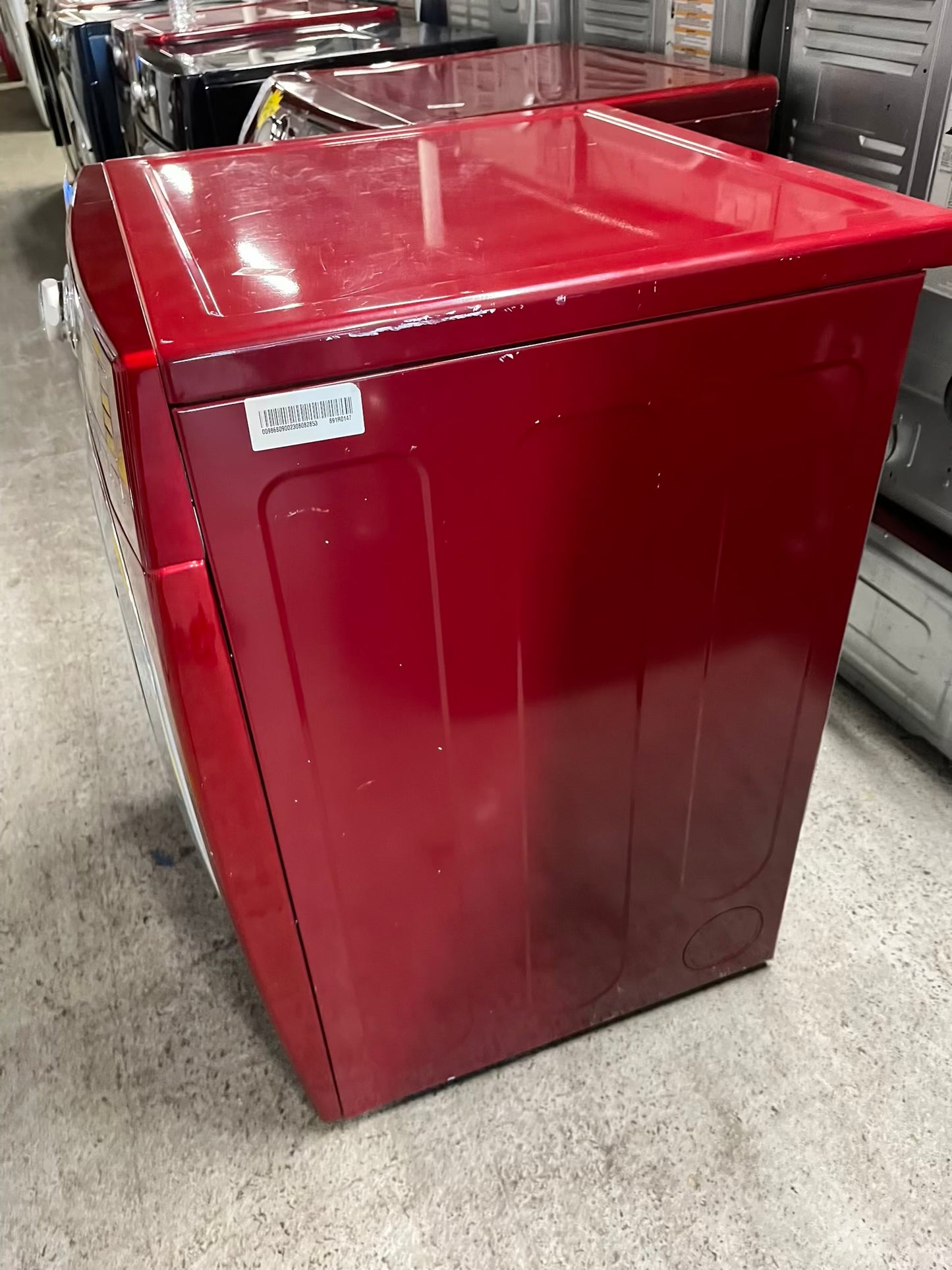 LG front load stackable electric 220v dryer in red steam dry in red  27" #ED405JB