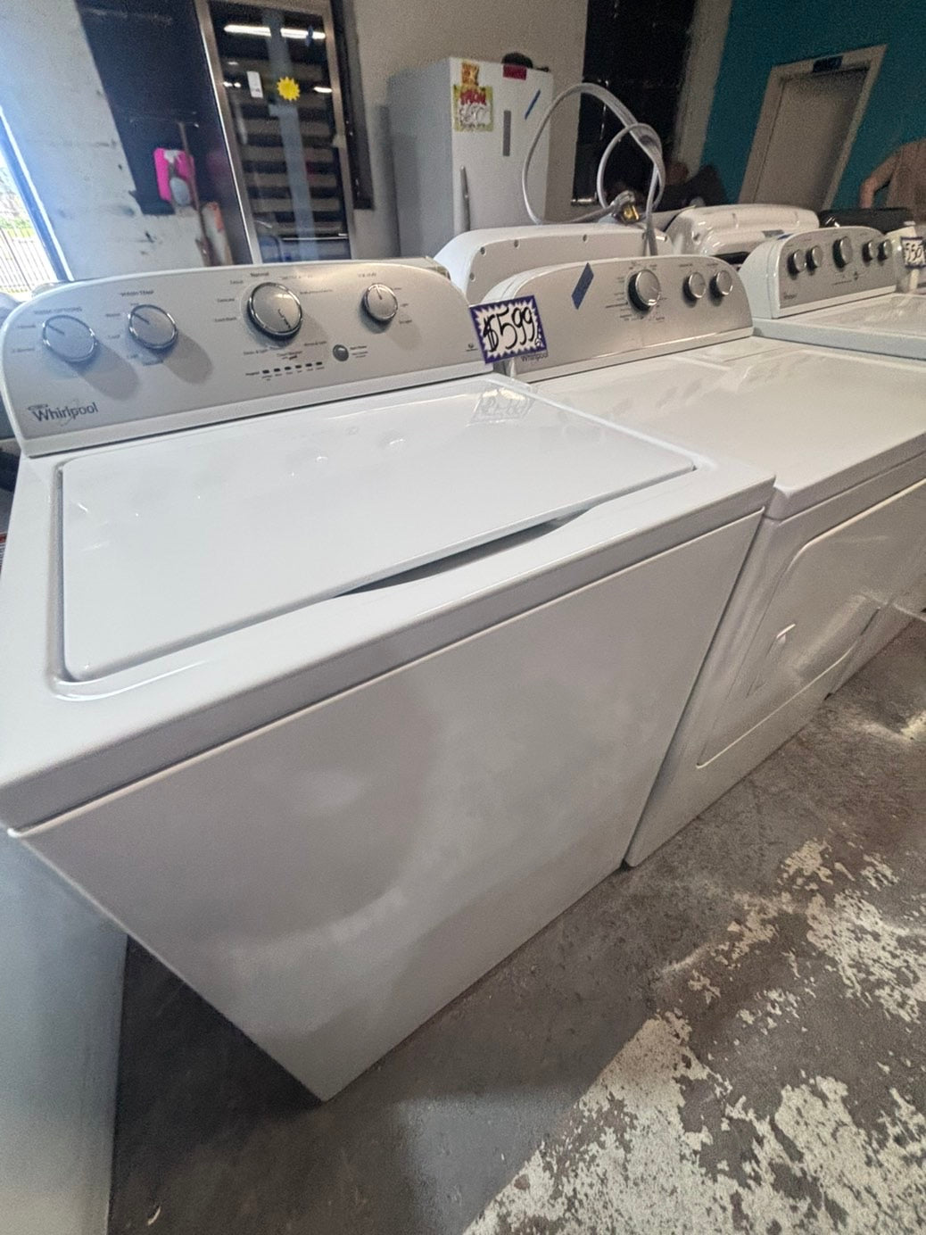 >>whirlpool top load washer large capacity with removable agitator  & electric dryer 220v  set top load side by side #MSR22YB