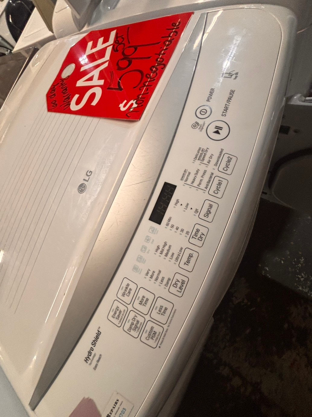 >*LG white  top top load washer large capacity & dryer set electric 220v side x side top load stainless steel drum white color used-refurbished #WYQ1ABB