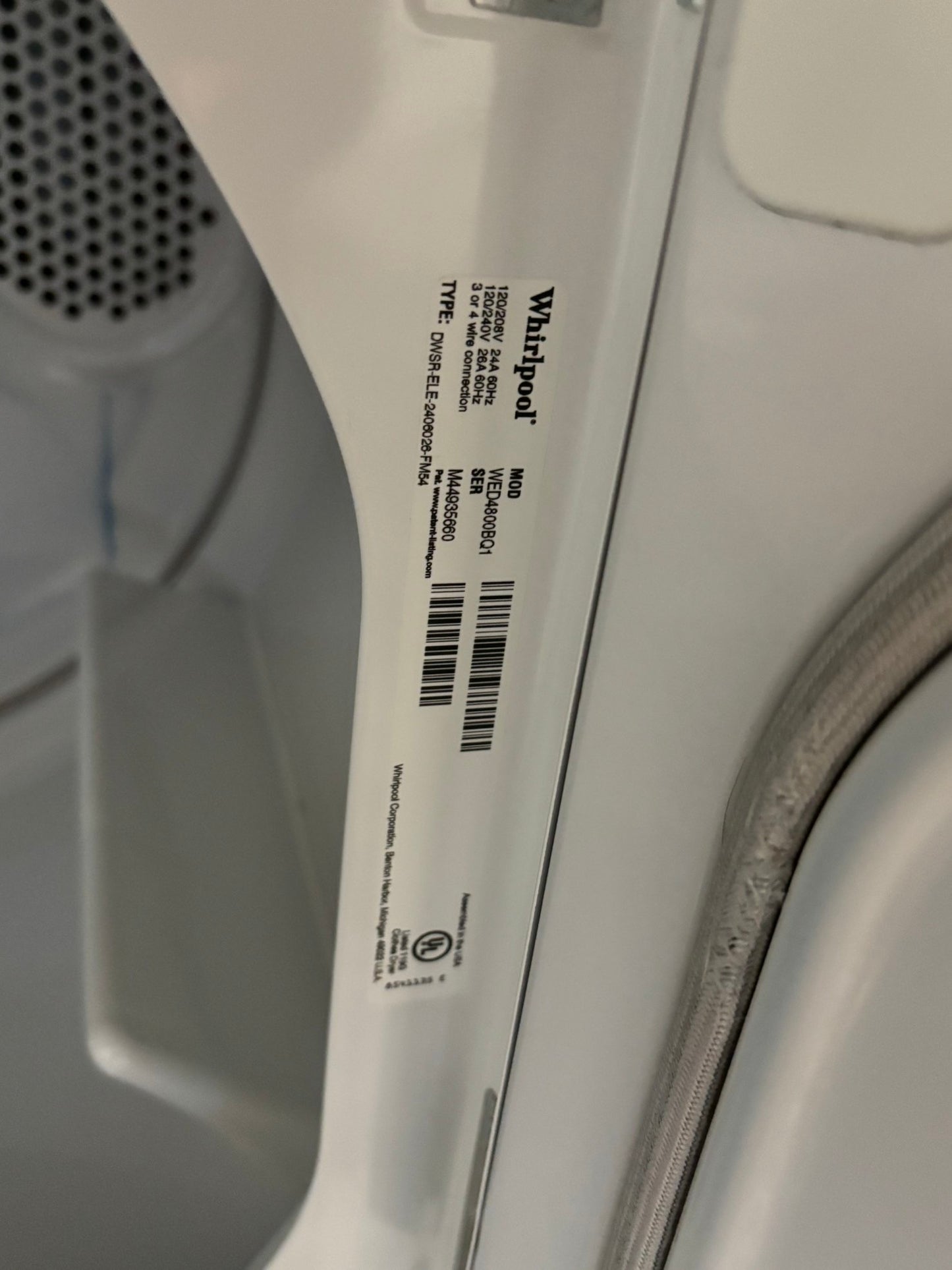 -📢black Friday sale 🦃 Whirlpool dryer 29” electric 220v side x side large capacity  /item number #WDW99JL