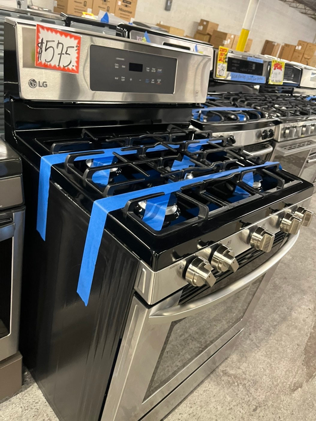 = LG convection oven Gas range 5 burner stainless steel convection bake roast broil  -used-Refurbished 30” #GR1P45B