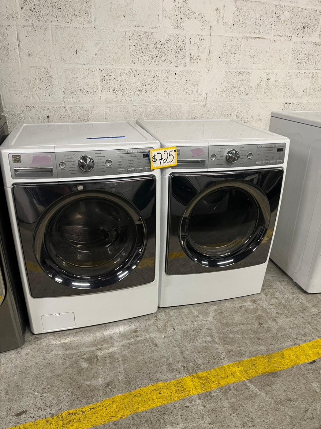 KENMORE front load washer and electric dryer set  stackable or side by side in white refurbished #KMFH23BB