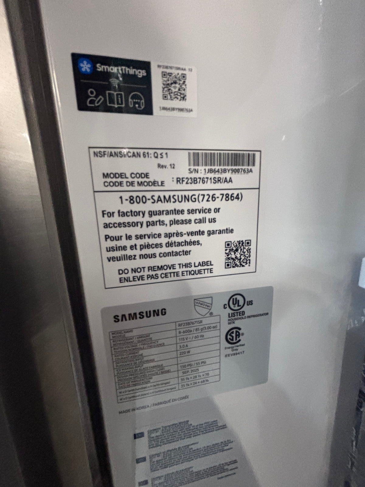 } New open box 📦 Samsung - 36 in. Wide Bespoke 23 Cu. Ft. 4-Door Flex French Door Counter Depth Refrigerator with Beverage Center - Stainless steel working 💯 with warranty #SCD23NB