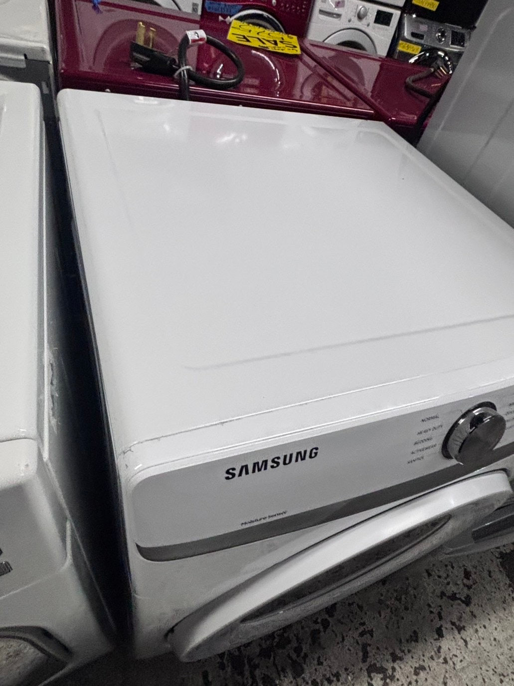 >*samsung front load stackable electric 220v dryer in white  color used-refurbished 27" #DSW26B