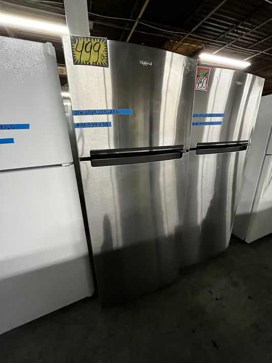 Whirlpool 28”top freezer refrigerator stainless steel 28" counter depth #RF53943B