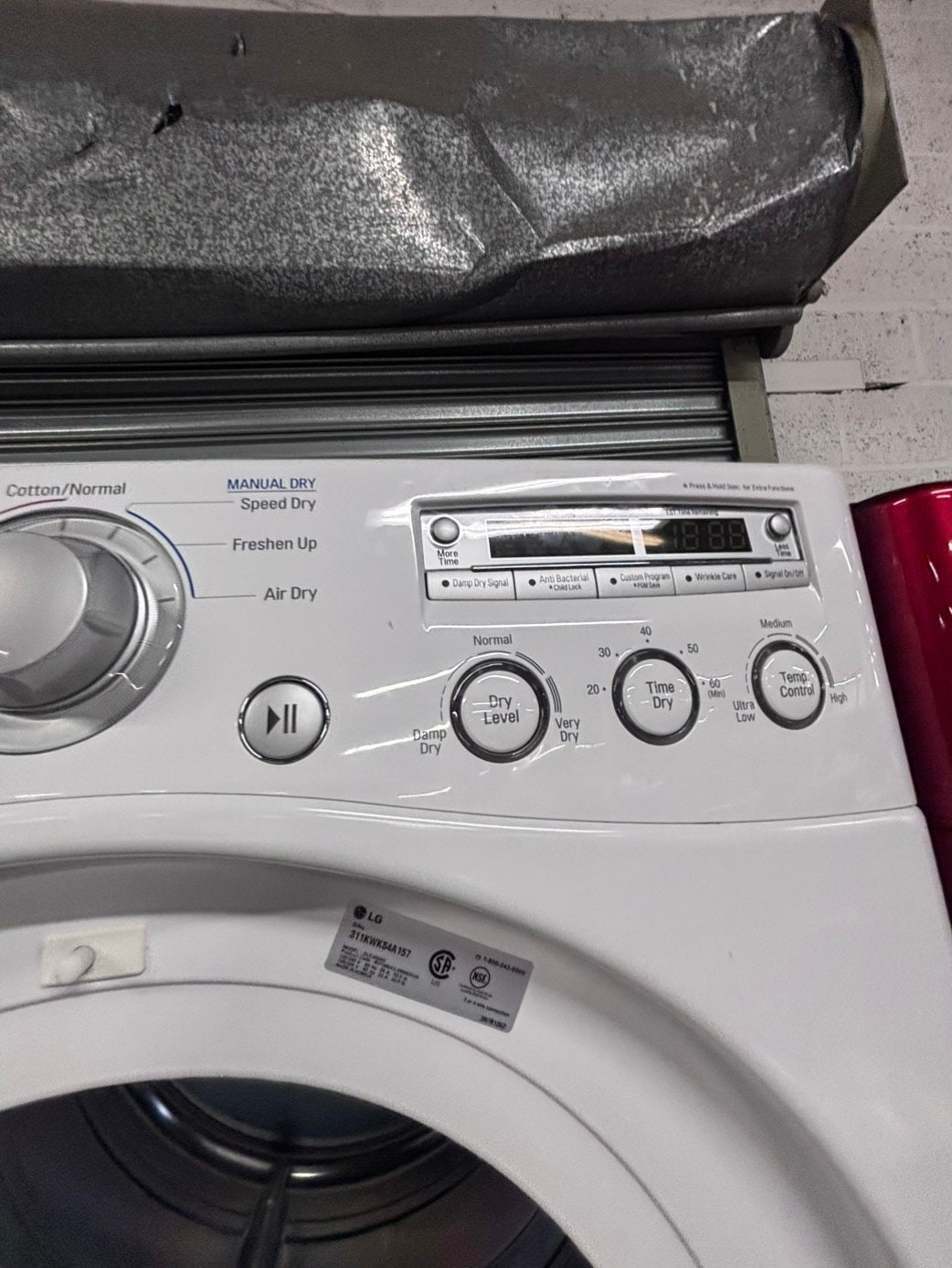 >*LG washer & dryer set electric 220v front load stackable or side by side - sensor dry in white #WLS11D6B