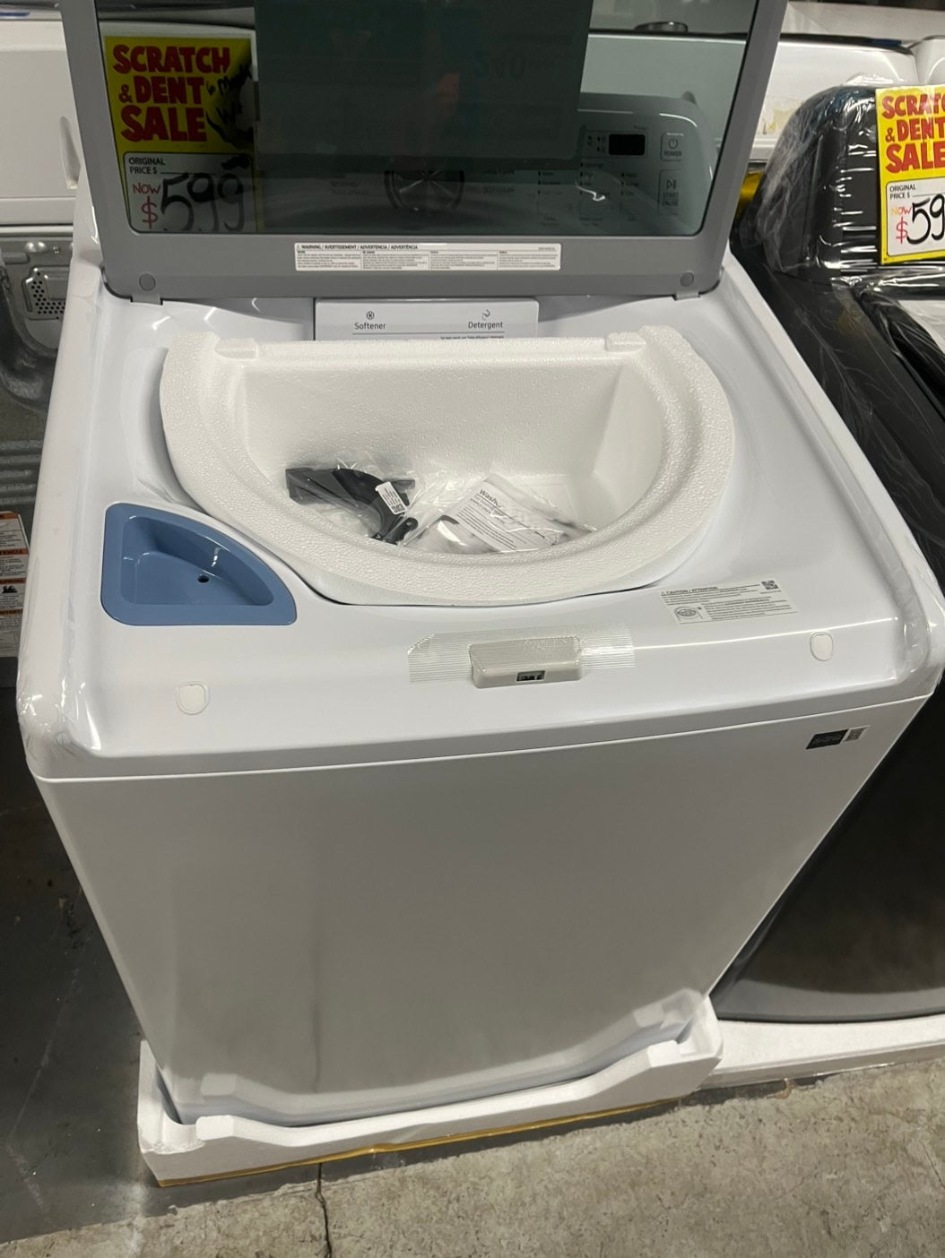 *Open box 📦 New S/d Samsung 4.5 cu. ft. Top Load Washer with Vibration Reduction Technology white 27” #SAM23B