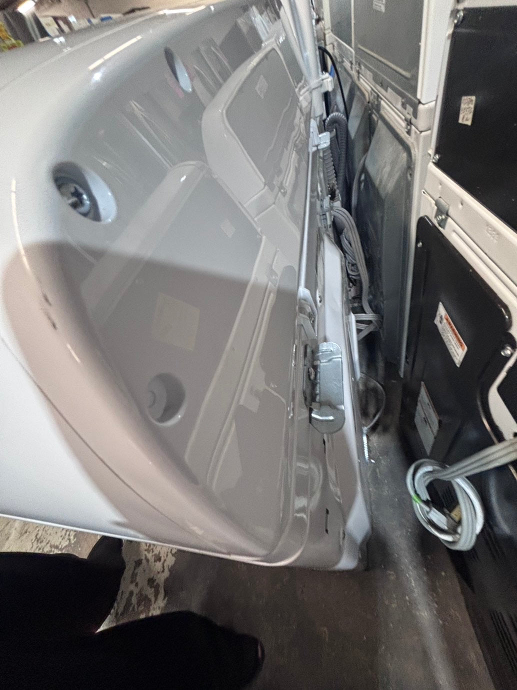 >*samsung white  top top load washer large capacity & dryer set electric 220v side x side top load stainless steel drum white color used-refurbished #W5CB3YB