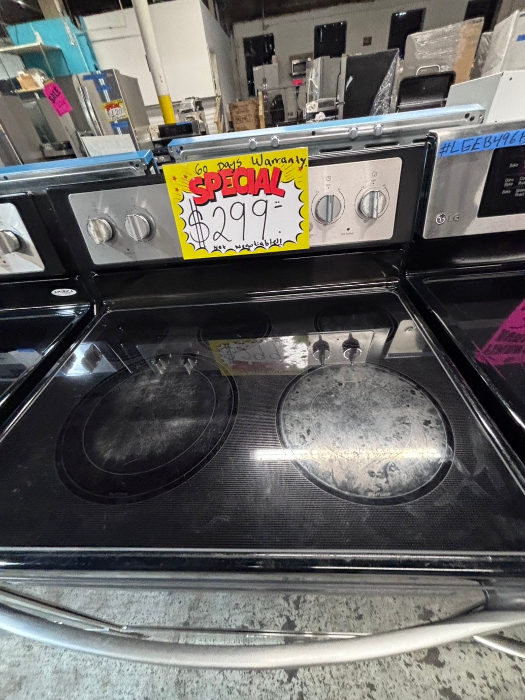 >*Special🔥whirlpool electric 220v glass top range bake Broil roast self clean stainless steel 30" Refurbished #ESZW12B