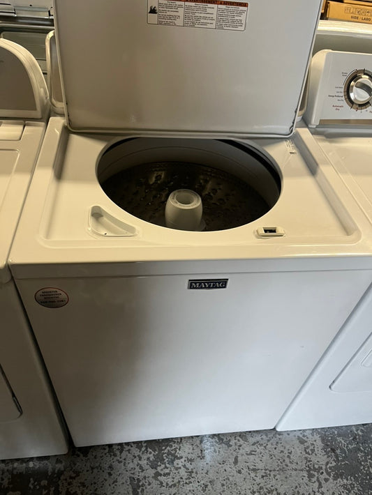 🎁Maytag 4.5 cu. ft. High-Efficiency Top load washing machine white w agitator  Stainless steel Drum 27" Refurbished-used #WMAG10B