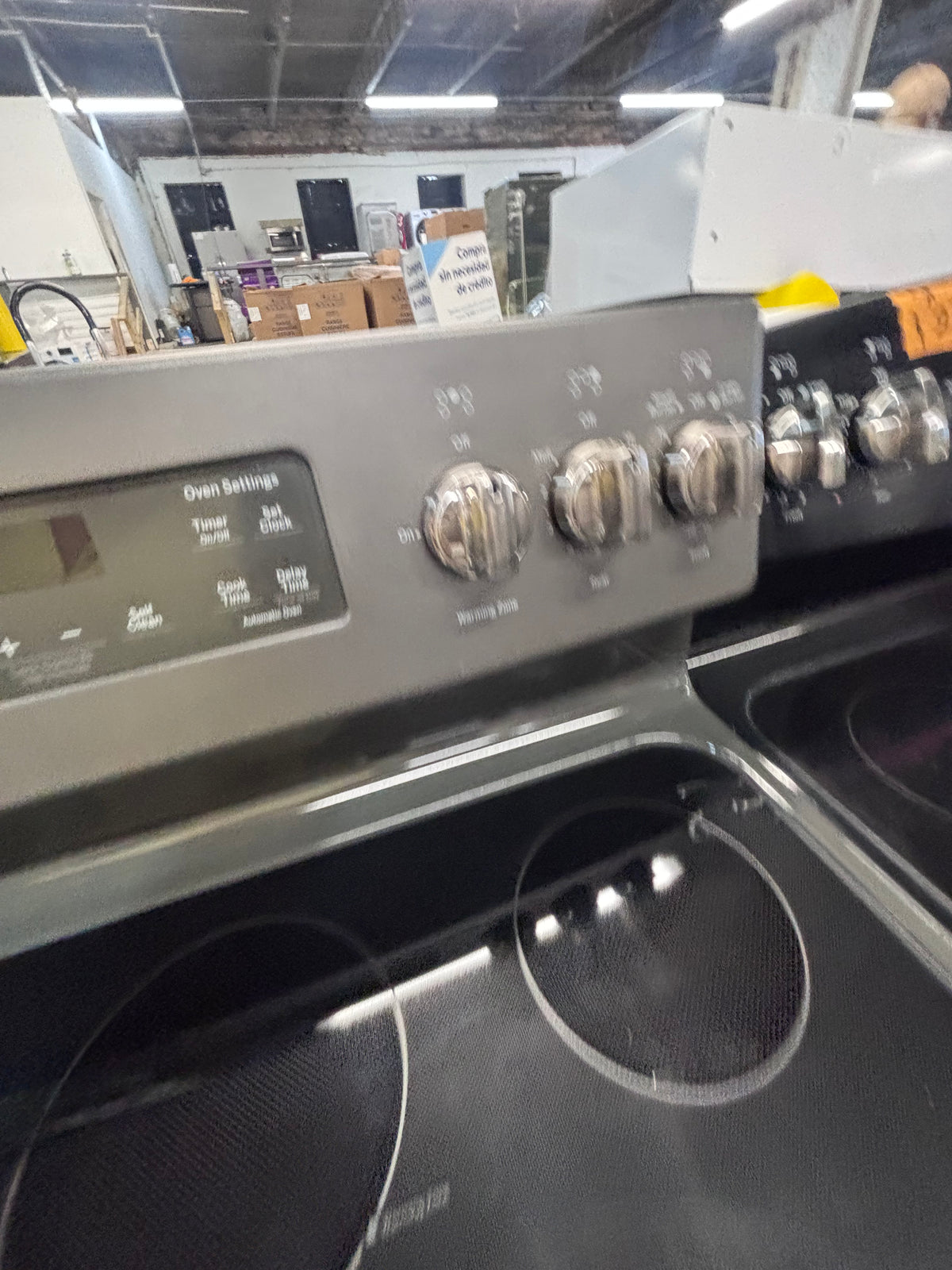 } GE slate color electric 220v glass top range 5 burners bake Broil roast self clean  30" working 💯 with warranty ,used-Refurbished #GELZX21B
