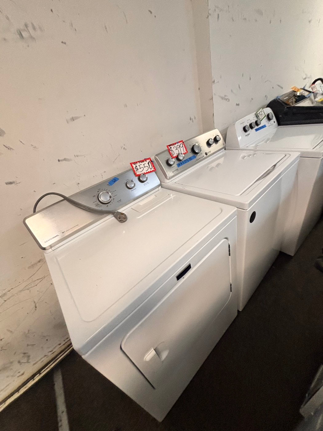 >maytag top load dryer side by side electric 220v large capacity & top load washing machine stainless steel drum with agitator used-Refurbished
#ASD5BLSET